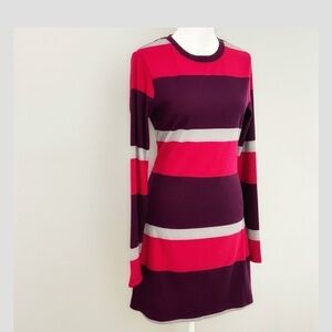 NWT Anthropologie Sanctuary Dress Ribbed Fitted Long Sleeve Stripe Pink Purple